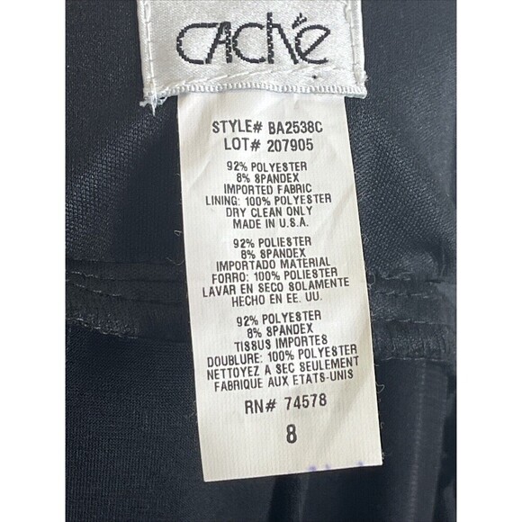 CACHE Women's Dress Black Layers Bow Party Evening Size 8 - Picture 8 of 9